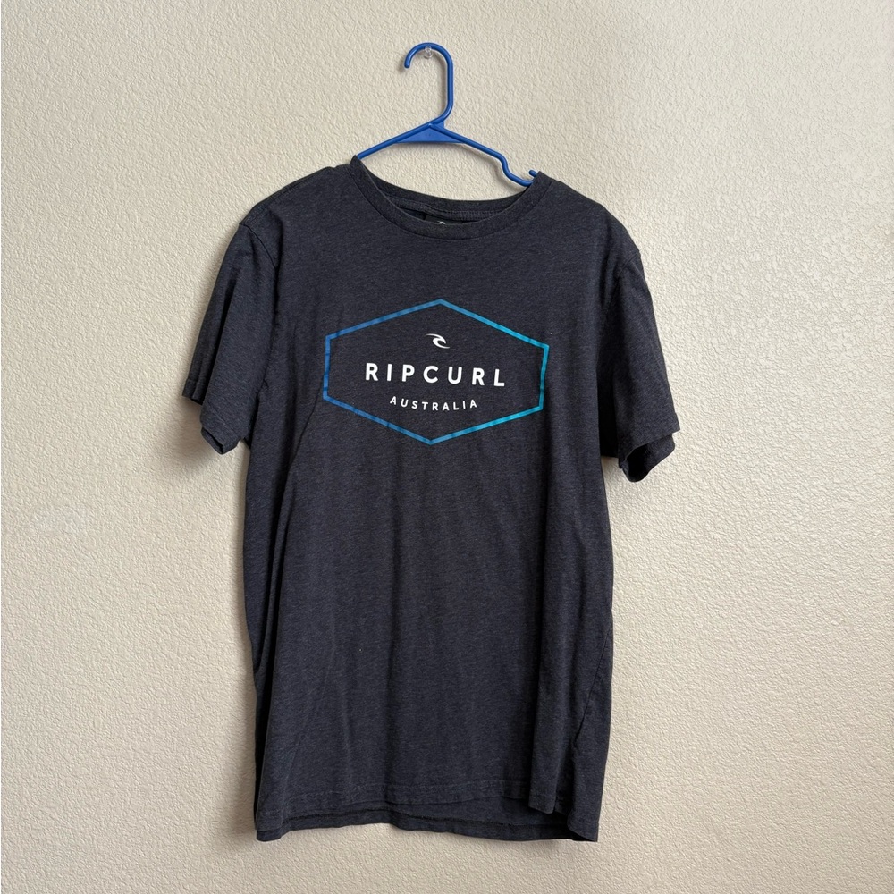 Rip Curl Charcoal Tee with Blue Logo